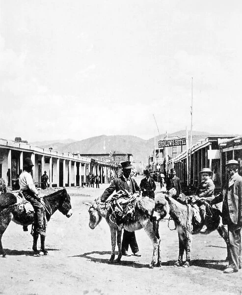 NEW MEXICO, 1885. San Francisco Street in Santa Fe, New Mexico. Photograph, c1885