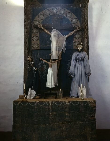 NEW MEXICO: CHURCH, 1943. An altar in a Catholic church in Trampas, New Mexico