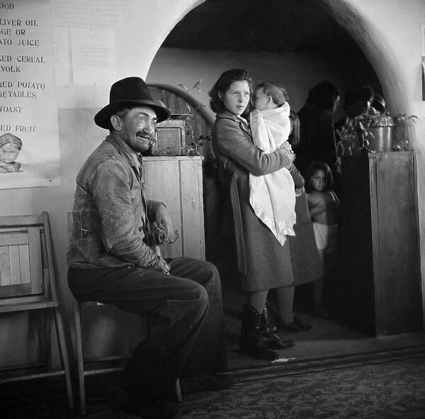 NEW MEXICO: HEALTH CLINIC. Patients in the waiting room of a clinic operated by