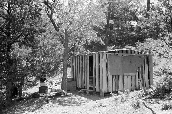NEW MEXICO: PIE TOWN. A temporary shack in Pie Town, New Mexico. Photograph by Russell Lee