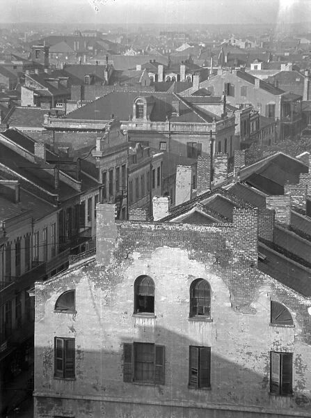NEW ORLEANS, c1925. A view of the rooftops of buildings on Royal Street in New Orleans, Louisiana