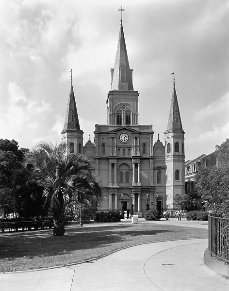 NEW ORLEANS: CATHEDRAL. A view of St. Louis Cathedral on Jackson Square in New Orleans, Louisiana