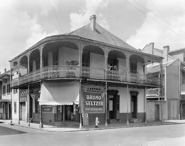 NEW ORLEANS: PHARMACY. A view of Casteix Pharmacy at 721 Dauphine Street in New Orleans, Louisiana. Photographed by Frances Benjamin Johnston, c1938