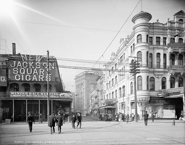 NEW ORLEANS: STREET SCENE. A view of Carondelet Street in New Orleans, Louisiana. Photographed c1905
