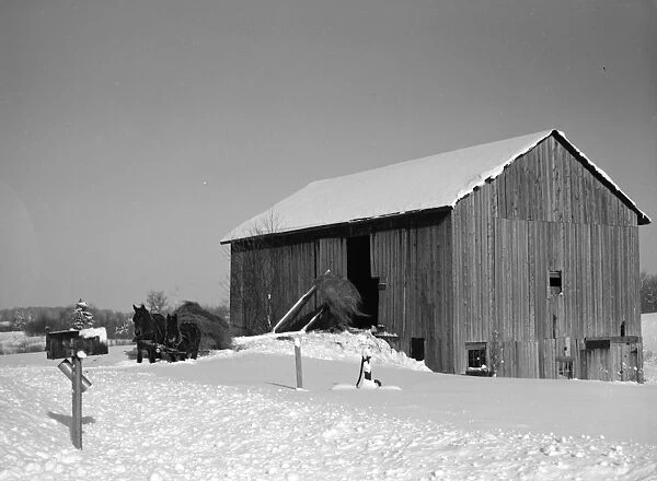 NEW YORK: BARN, 1937. A barn in Jefferson County, New York. Photograph by Arthur Rothstein