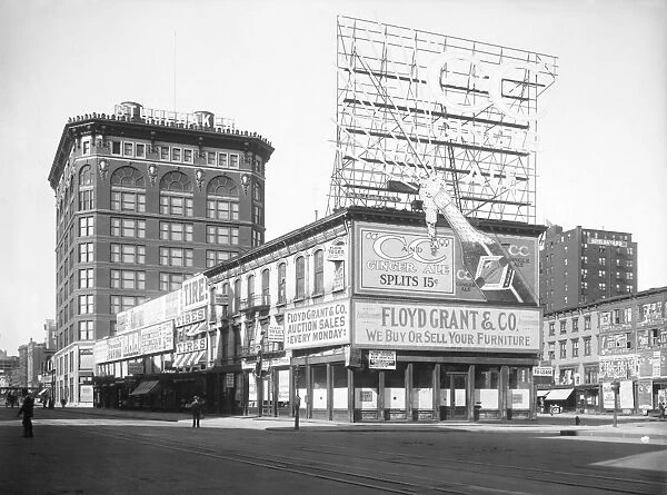 NEW YORK: BROADWAY, 1909. Looking north at the east side of Broadway at 47th Street