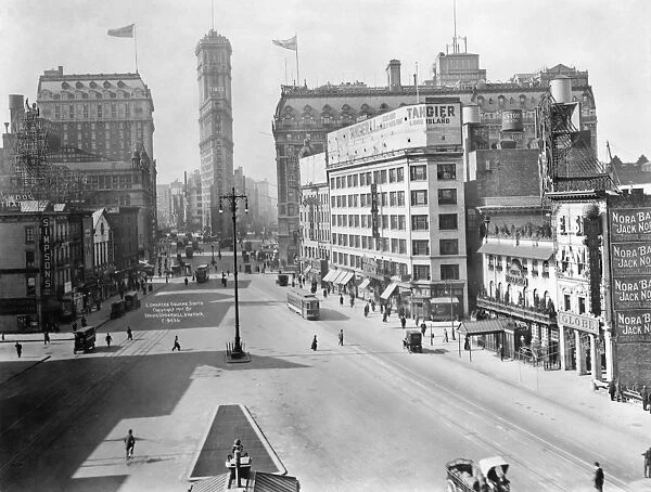 NEW YORK: BROADWAY, 1911. Longacre Square looking south towards the Times Square