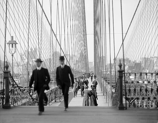 NEW YORK: BROOKLYN BRIDGE. The Brooklyn Bridge, New York City. Photograph, c1910
