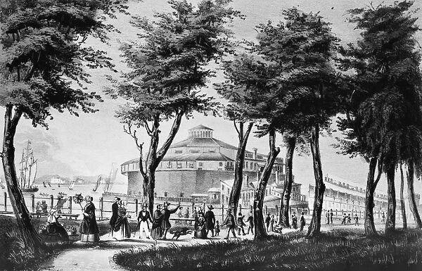 NEW YORK: CASTLE GARDEN. Lithograph, 1848, by Nathaniel Currier