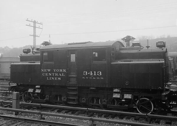 NEW YORK CENTRAL RAILROAD. An electric locomotive on the New York Central Railroad