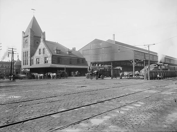 NEW YORK CENTRAL RAILROAD. New York Central Railroad Depot at Syracuse, New York