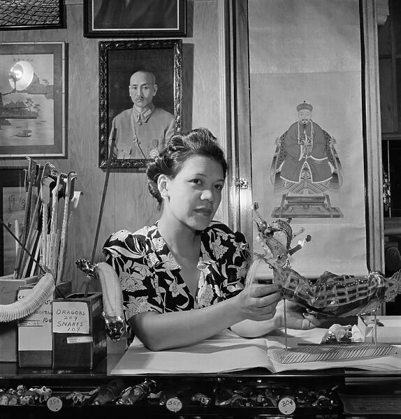NEW YORK: CHINATOWN, 1942. Lily Chu, owner of a gift shop in Chinatown, New York City