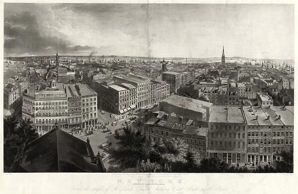 NEW YORK CITY, c1855. A view of Broadway in Manhattan, including Bradys Daguerreian