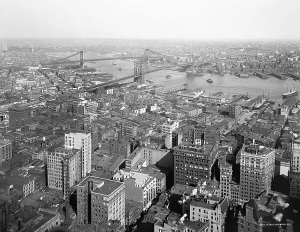 NEW YORK CITY, c1905. A view of the city looking East from the Singer Tower, New York