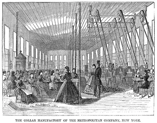 NEW YORK: COLLAR FACTORY. The collar manufactory of the Metropolitan Company in New York City