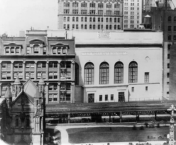 NEW YORK CURB MARKET, 1921. The New York Curb Market Building. Photograph, Irving Underhill