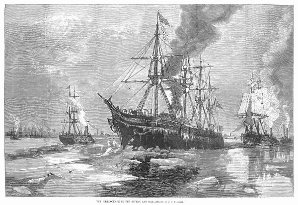 NEW YORK HARBOR: ICE, 1881. The Ice-Blockade in the Rivers and Bay. Wood engraving, American, 1881