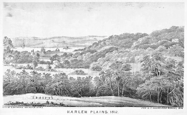 NEW YORK: HARLEM, 1812. Harlem Plains as they appeared in 1812. Lithograph, American