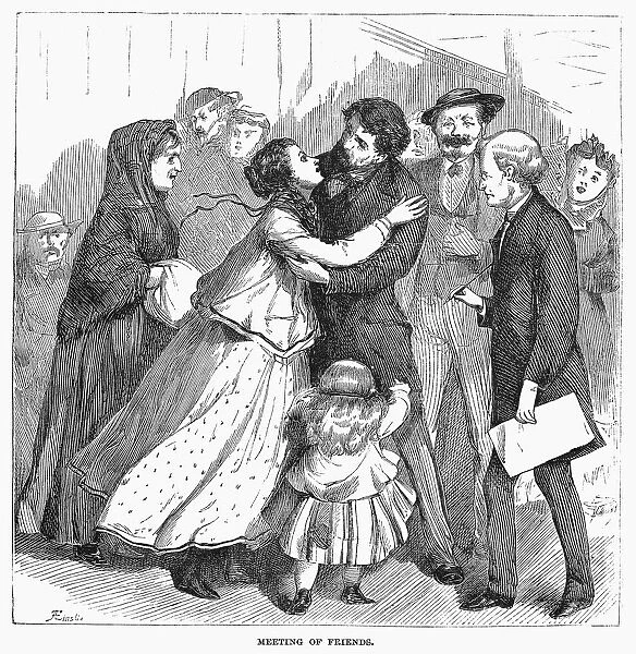 NEW YORK: IMMIGRANTS, 1871. Recently arrived immigrants at Castle Garden, New York City. Wood engraving, 1871