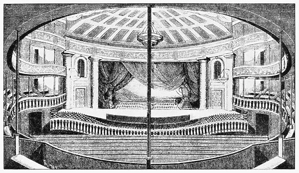 NEW YORK: PARK THEATRE. Interior of the first Park Theatre, which opened its doors