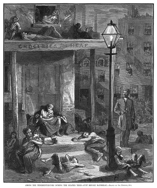 NEW YORK: POVERTY, 1879. Among the tenement-houses during the heated term - just before daybreak