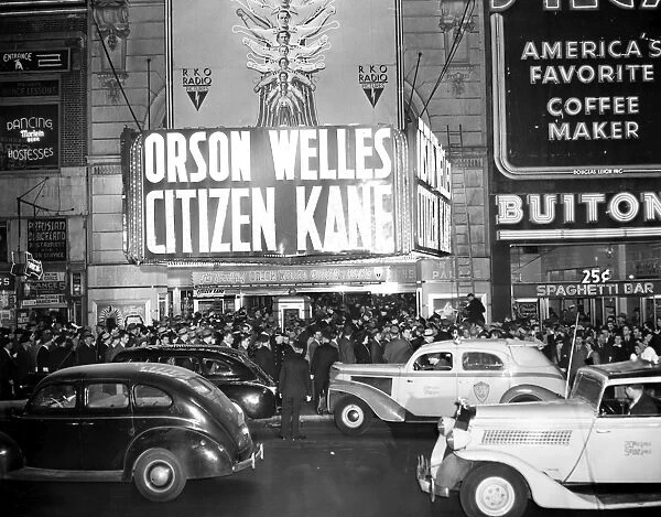 NEW YORK: RKO PALACE, 1941. The world premiere of Citizen Kane at the RKO Palace, Broadway, New York City, 1941