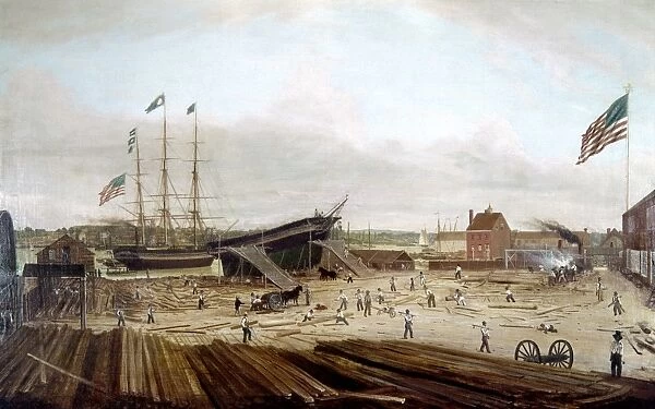 NEW YORK: SHIPYARD, 1833. Smith and Dimon Shipyard on New York Citys East River