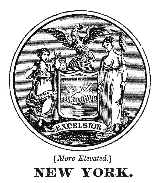 NEW YORK STATE SEAL. The seal of New York, one of the original Thirteen States
