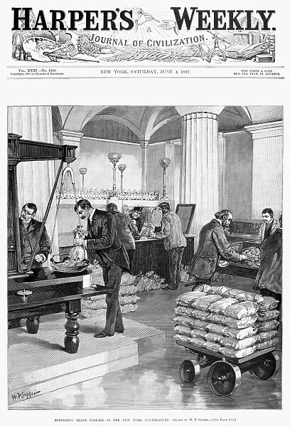 NEW YORK SUBTREASURY, 1887. Redeeming trade dollars in the New York Subtreasury