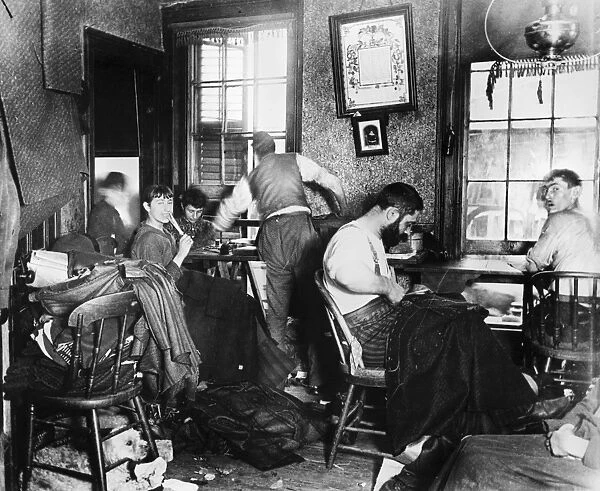 NEW YORK: SWEATSHOP, c1900. Workers in a clothing sweatshop on Ludlow Street in New York City