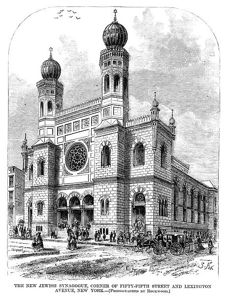 NEW YORK: SYNAGOGUE, 1872. The Jewish synagogue on the corner of 57th Street