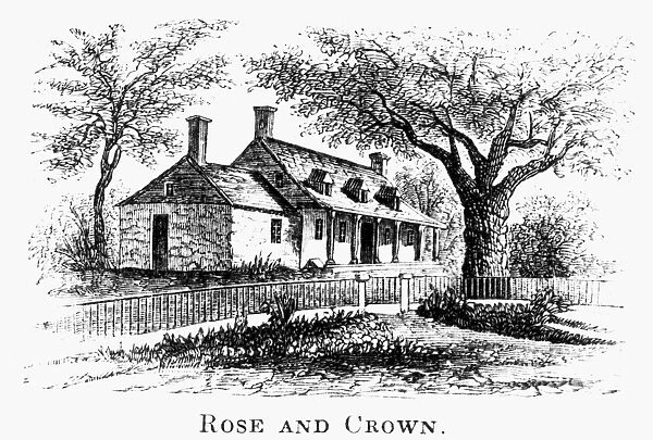 NEW YORK: TAVERN, c1776. The Rose and Crown Tavern at New Dorp, Staten Island, where British General William Howe was billeted in 1776