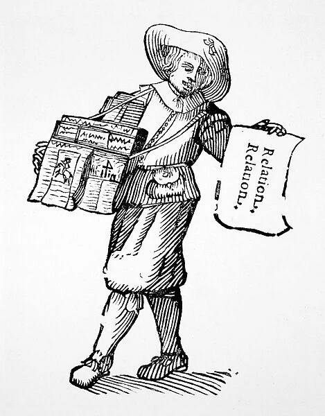 NEWS VENDOR, 1631. Woodcut, German