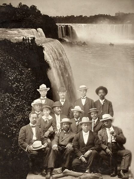 NIAGARA MOVEMENT, 1905. Founding members of the Niagara Movement superimposed over Niagara Falls