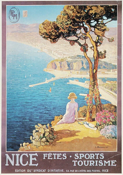 NICE, FRANCE, c1920. French tourism poster promoting the resort city of Nice on the Riviera, c1920