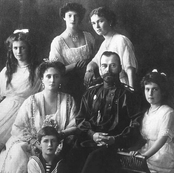 NICHOLAS II (1868-1918). Czar of Russia, 1894-1917. Photographed with his family in 1913