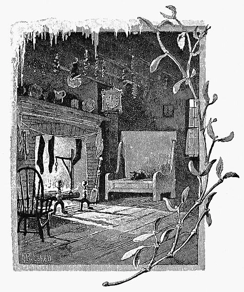 NIGHT BEFORE CHRISTMAS. Wood engraving by Frederic B. Schnell from an 1883 edition of Clement C. Moores The Night Before Christmas