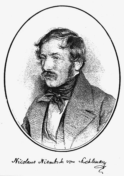 NIKOLAUS LENAU (1802-1850). Pseudonym of Nikolaus Niembsch von Strehlenau. Austrian poet. Lithograph, 1841