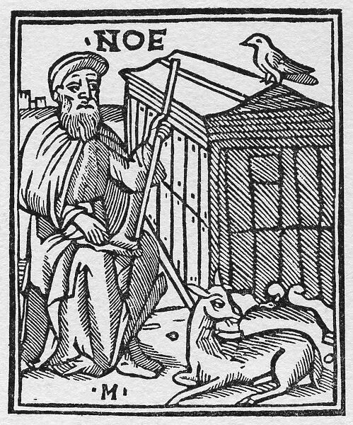 NOAH. Noah and the Ark. Woodcut from Giacomo Filippo Forestis Supplementum Chronicarum