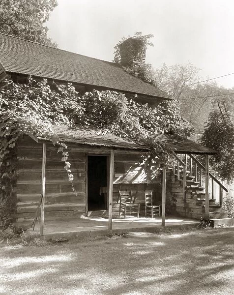 NORTH CAROLINA: HOUSE, 1938. The home of Josie Mast, weaver, in Valle Crucis, North Carolina