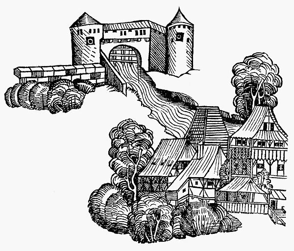 NUREMBERG: PAPERMILL. Papermill at Nuremberg, Germany, established by Ulman Stromer in 1390