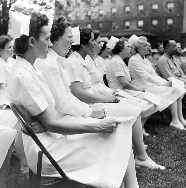 NURSES, 1942. Nurses of Base Hospital No. 17 from Harper Hospital in Detroit, Michigan