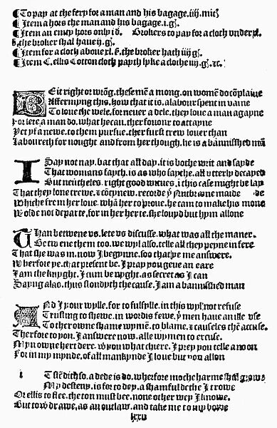 NUT BROWN MAID, c1503. From Richard Arnolds Chronicle, c1503