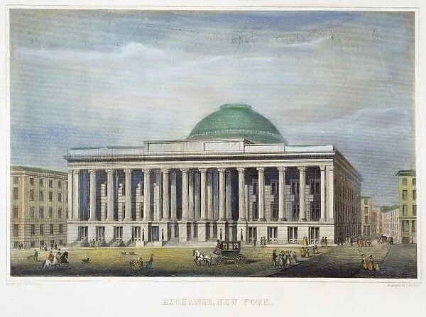 NY STOCK EXCHANGE, 1850. Steel engraving, 1850