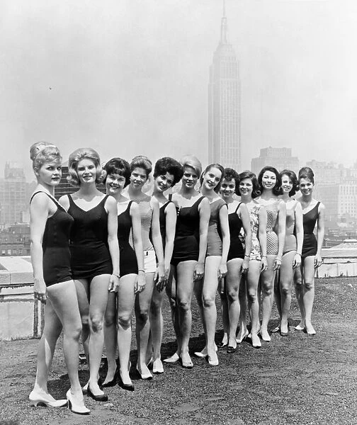 NYC: BEAUTY PAGEANT, 1963. Women competing for the title of Miss New York City