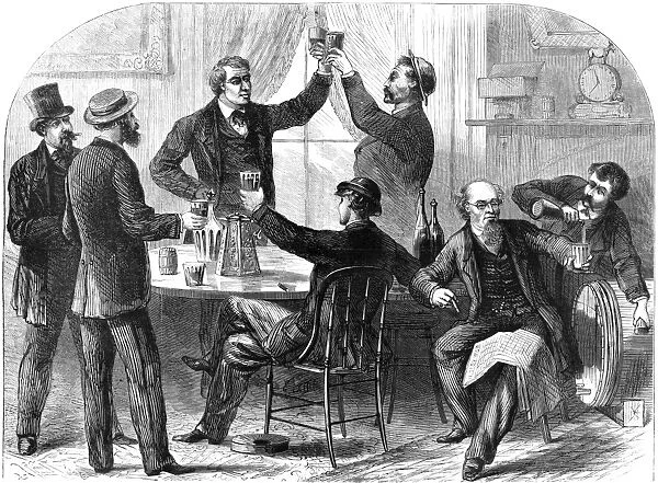 NYC: EXCISE LAW, 1867. How the excise law is evaded - Dispensing liquor in public-house