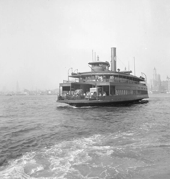NYC: FERRY, 1939. The ferry Cranford on the East River between New York City and New Jersey