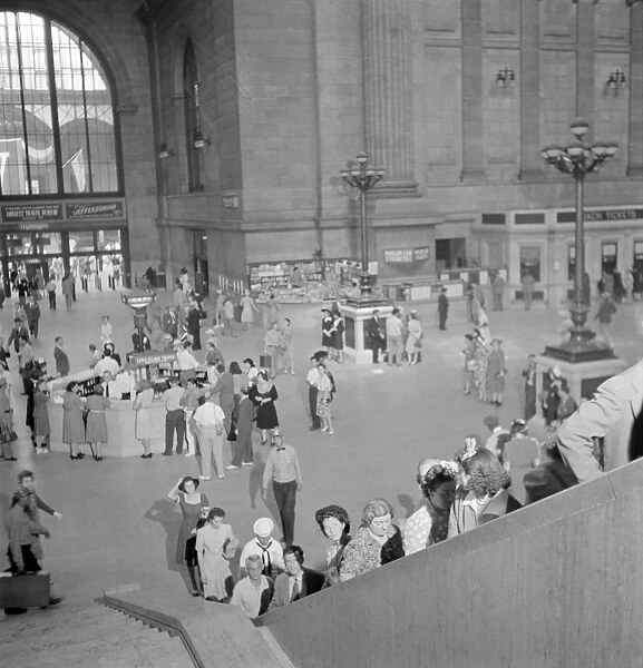 NYC: PENN STATION, 1942. The interior of Penn Station in New York City