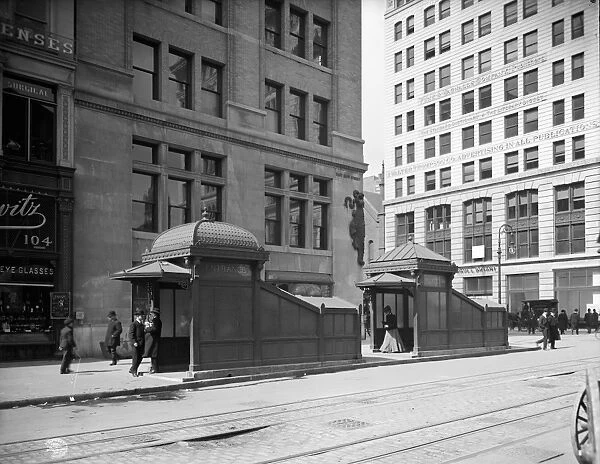 NYC: SUBWAY, c1905. The entrance to the subway in East 23rd Street in New York City