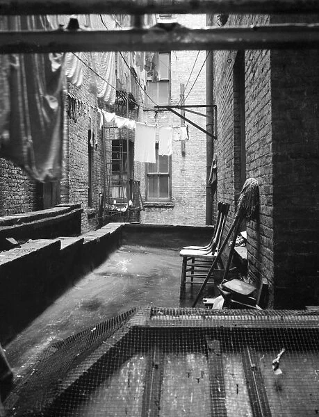 NYC: TENEMENT, 1936. View from rear window of the tenement house of Mr. and Mrs
